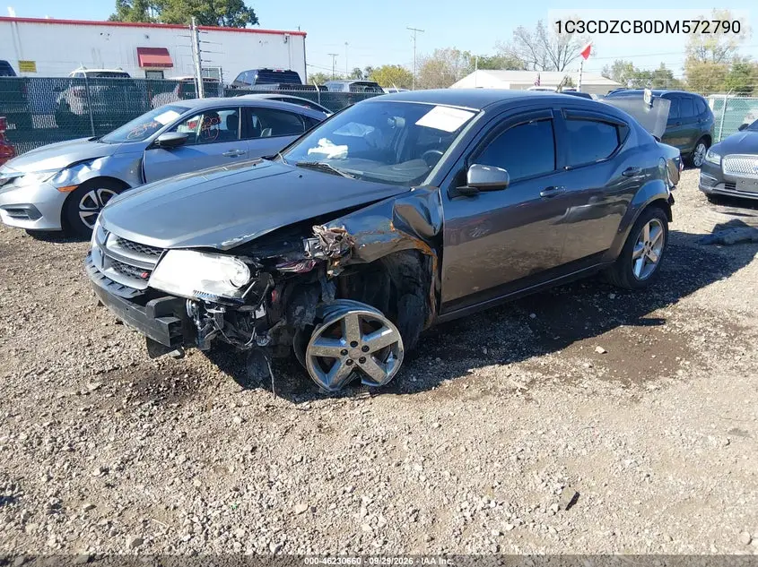 2013 DODGE AVENGER VIN 1C3CDZCB0DM572790 — фото 2