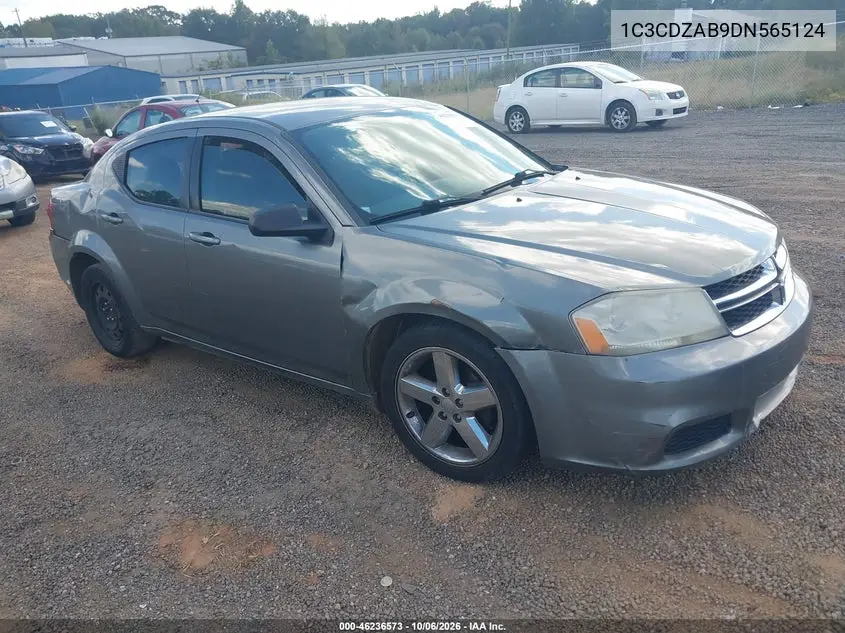 DODGE AVENGER 2013, VIN 1C3CDZAB9DN565124