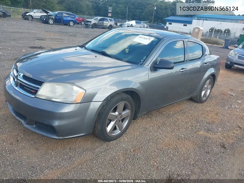 2013 DODGE AVENGER VIN 1C3CDZAB9DN565124 — фото 2