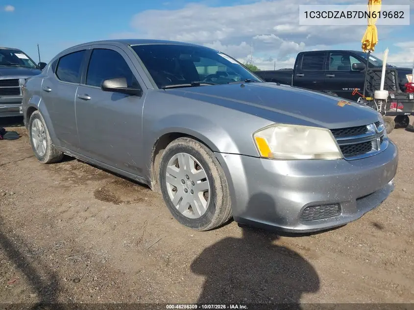 DODGE AVENGER 2013, VIN 1C3CDZAB7DN619682