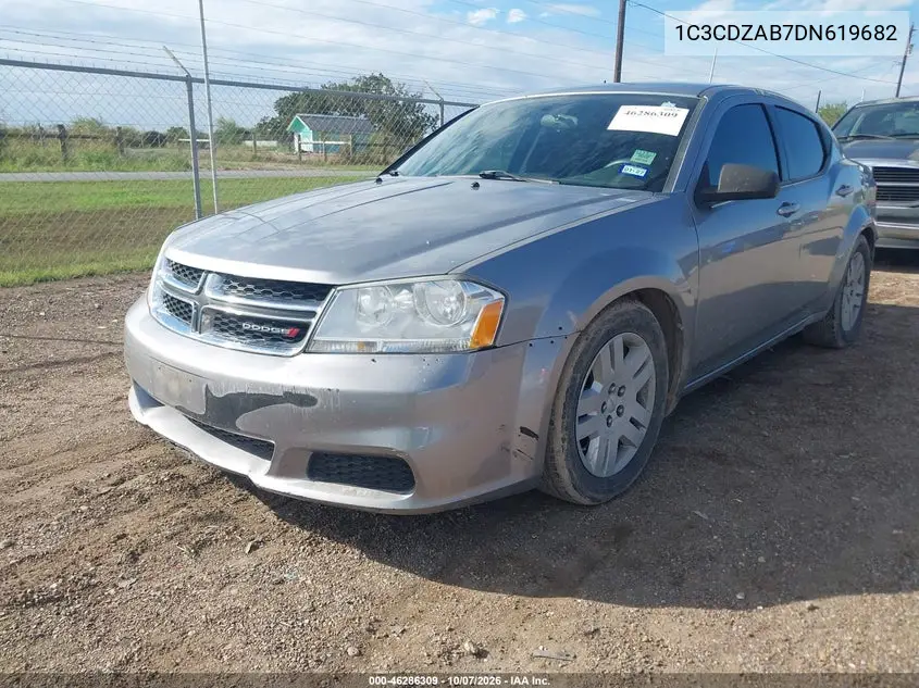 2013 DODGE AVENGER VIN 1C3CDZAB7DN619682 — фото 2
