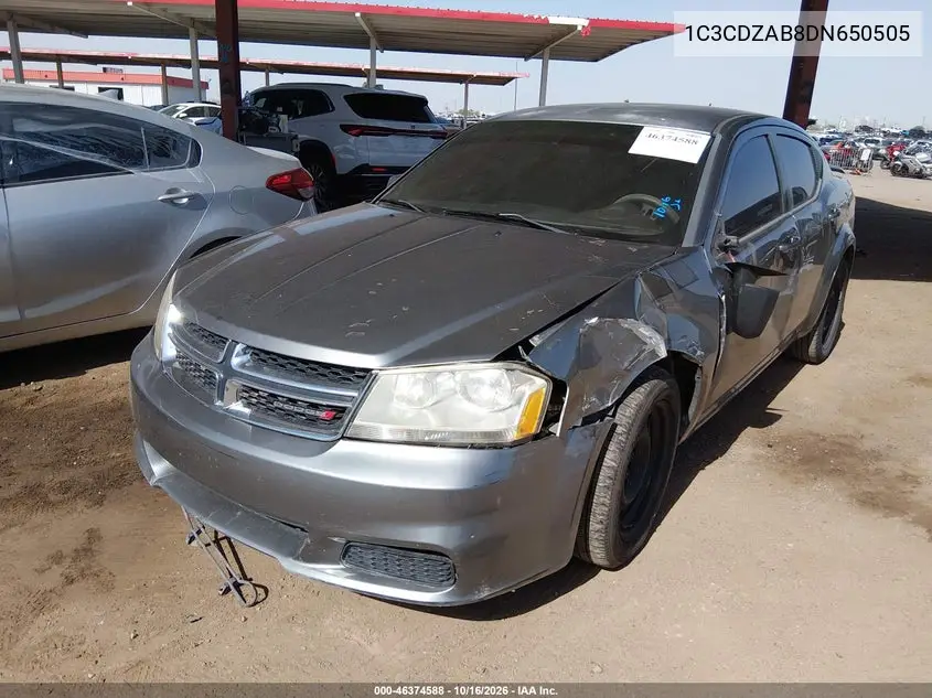 2013 DODGE AVENGER VIN 1C3CDZAB8DN650505 — фото 2