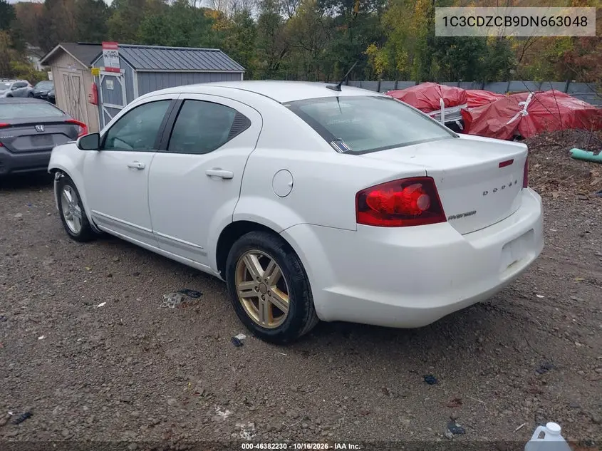 2013 DODGE AVENGER VIN 1C3CDZCB9DN663048 — фото 3