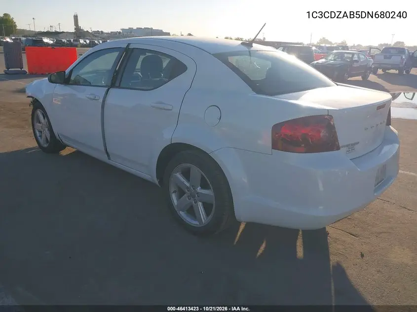 2013 DODGE AVENGER VIN 1C3CDZAB5DN680240 — фото 3
