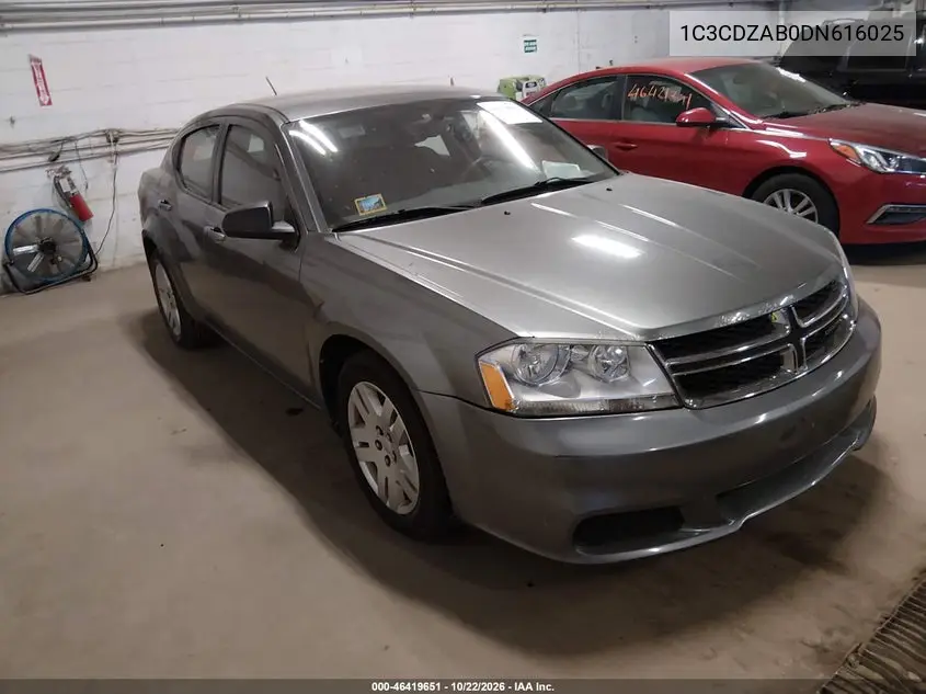 DODGE AVENGER 2013, VIN 1C3CDZAB0DN616025
