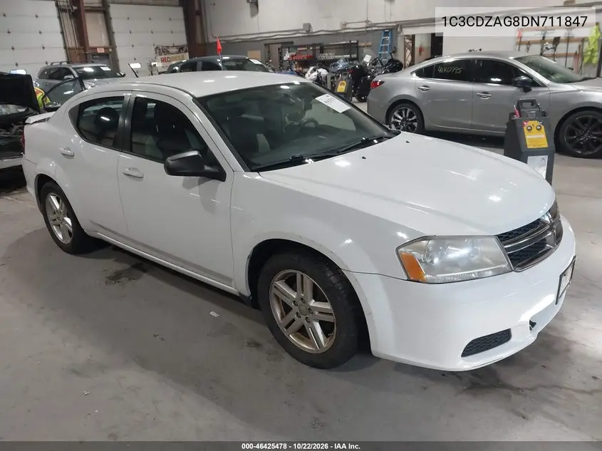 DODGE AVENGER 2013, VIN 1C3CDZAG8DN711847