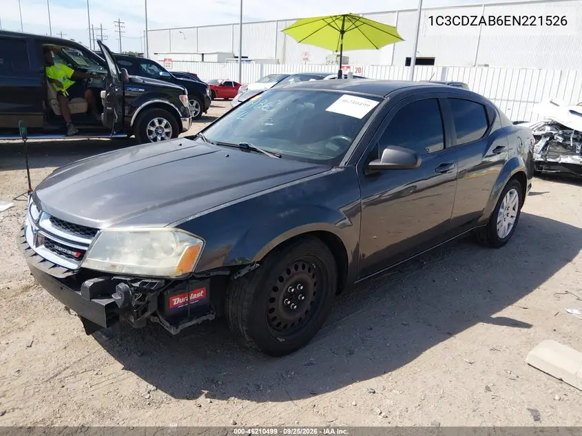 2014 DODGE AVENGER VIN 1C3CDZAB6EN221526 — фото 2