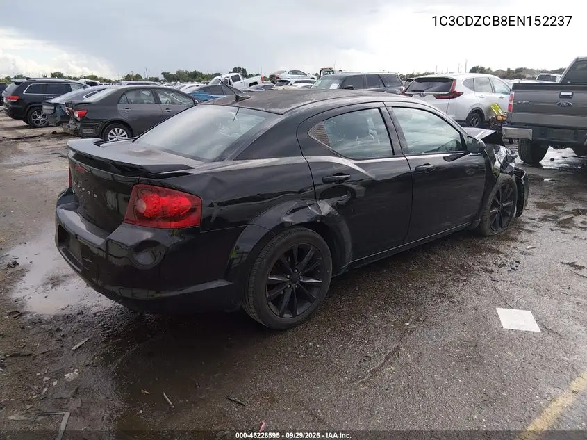 2014 DODGE AVENGER VIN 1C3CDZCB8EN152237 — фото 4