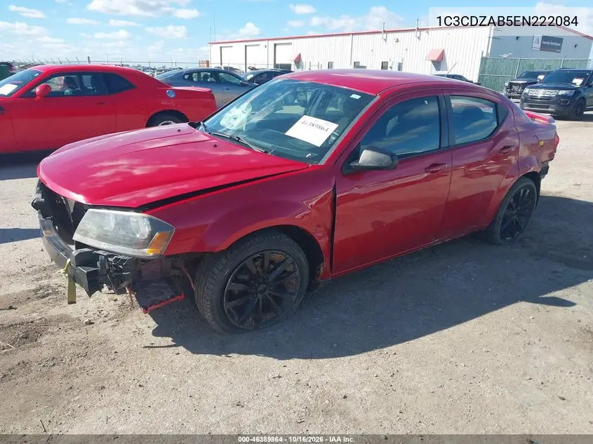 2014 DODGE AVENGER VIN 1C3CDZAB5EN222084 — фото 2
