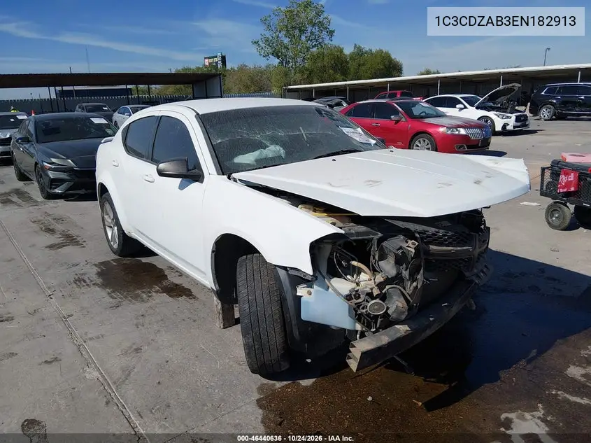 DODGE AVENGER 2014, VIN 1C3CDZAB3EN182913