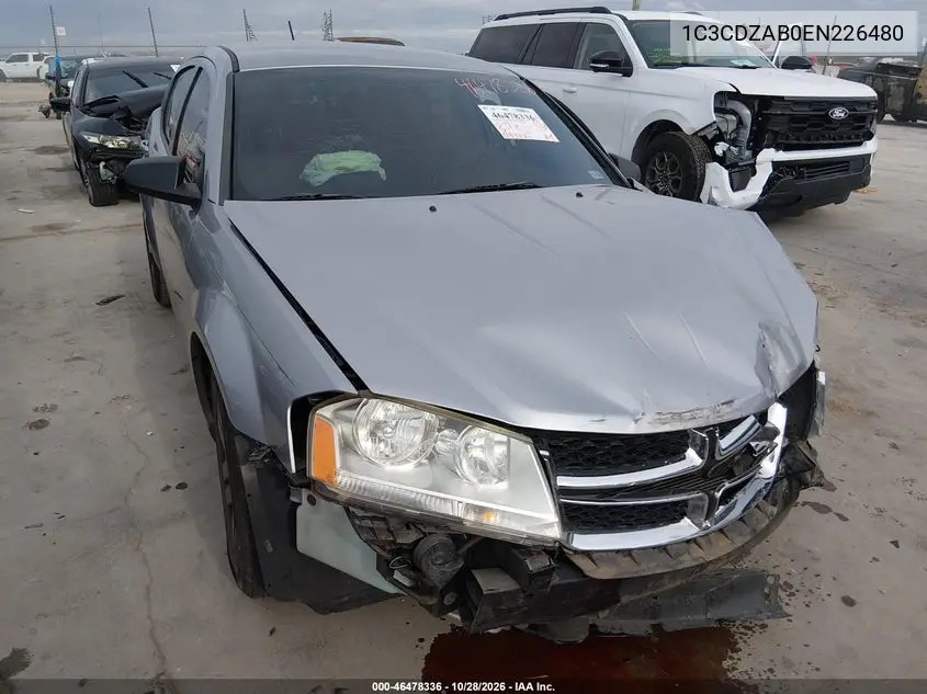 DODGE AVENGER 2014, VIN 1C3CDZAB0EN226480