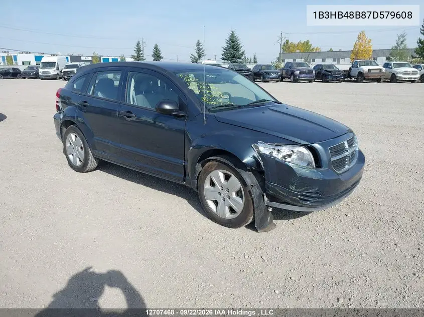 DODGE CALIBER 2007, VIN 1B3HB48B87D579608