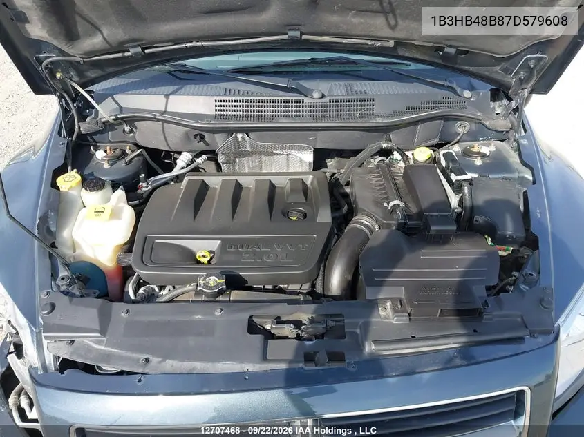 2007 DODGE CALIBER VIN 1B3HB48B87D579608 — фото 10