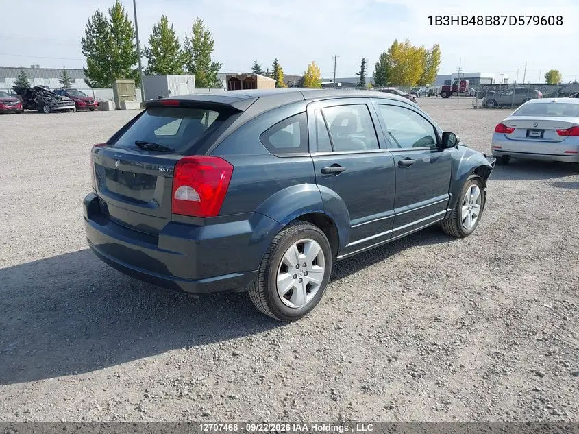 2007 DODGE CALIBER VIN 1B3HB48B87D579608 — фото 4
