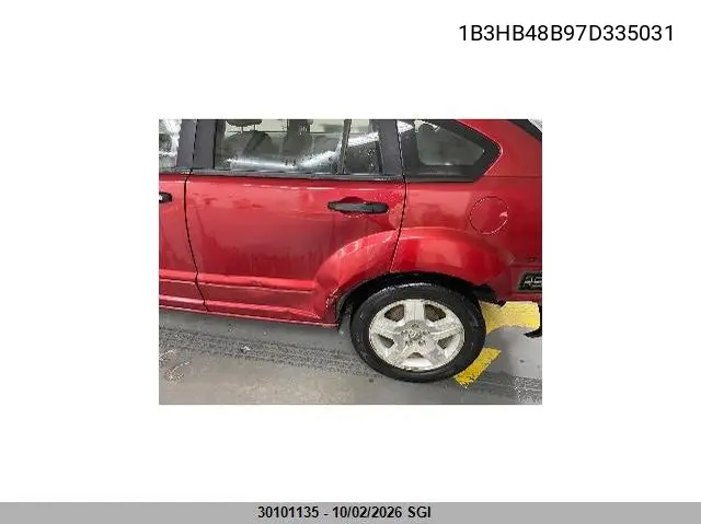 2007 DODGE CALIBER VIN 1B3HB48B97D335031 — фото 5