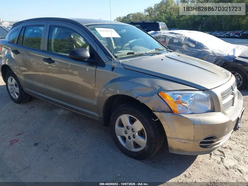 DODGE CALIBER 2007, VIN 1B3HB28B67D321723