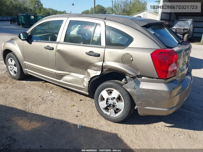 2007 DODGE CALIBER VIN 1B3HB28B67D321723 — фото 3