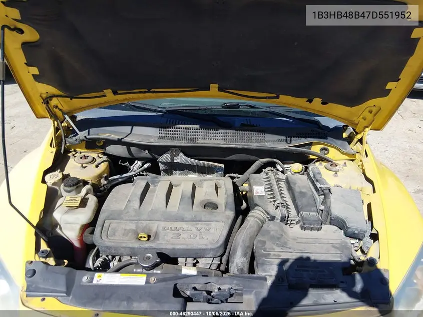 2007 DODGE CALIBER VIN 1B3HB48B47D551952 — фото 10