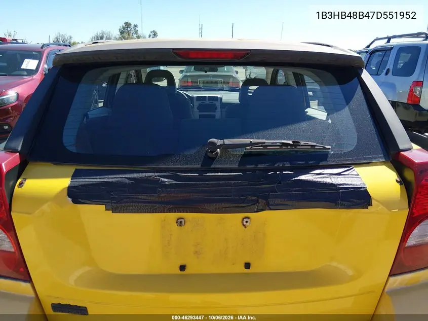 2007 DODGE CALIBER VIN 1B3HB48B47D551952 — фото 12