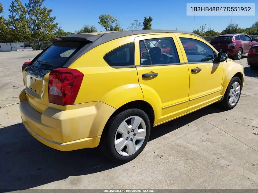 2007 DODGE CALIBER VIN 1B3HB48B47D551952 — фото 4