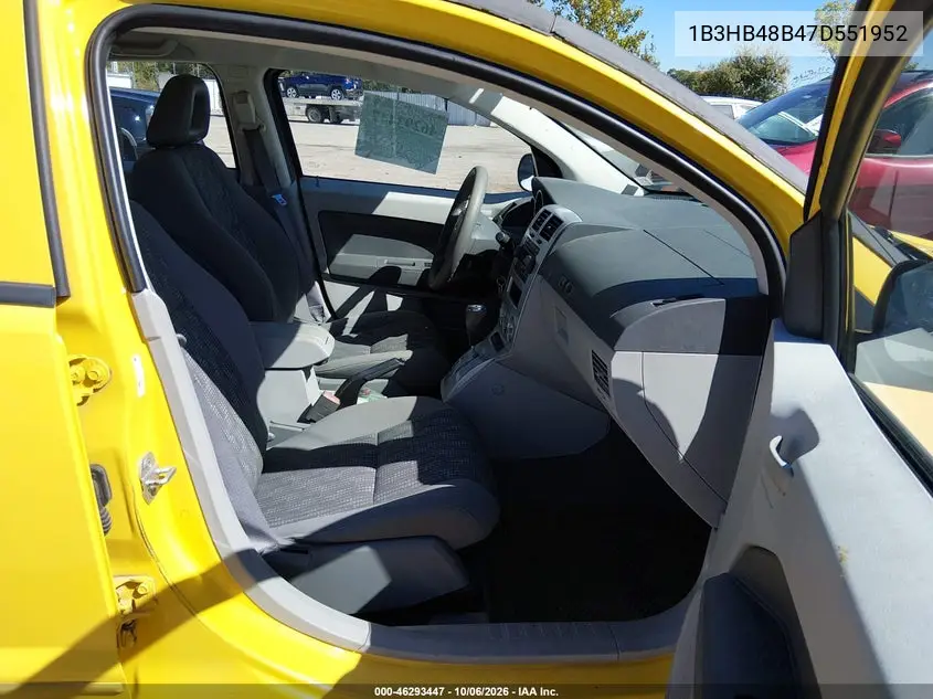 2007 DODGE CALIBER VIN 1B3HB48B47D551952 — фото 5