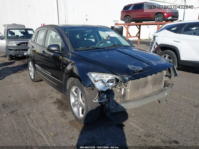 DODGE CALIBER 2007, VIN 1B3HE78K07D432840