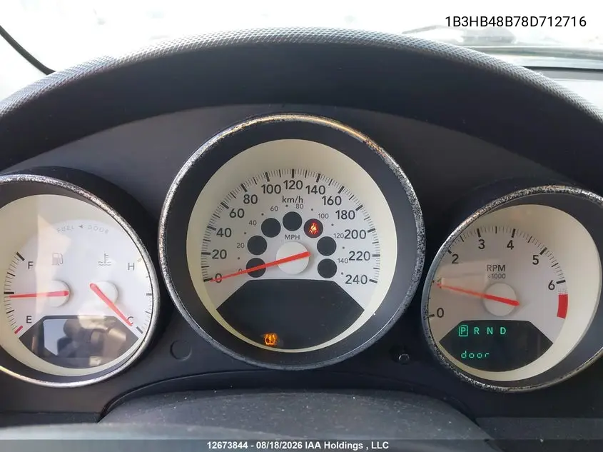 2008 DODGE CALIBER VIN 1B3HB48B78D712716 — фото 7