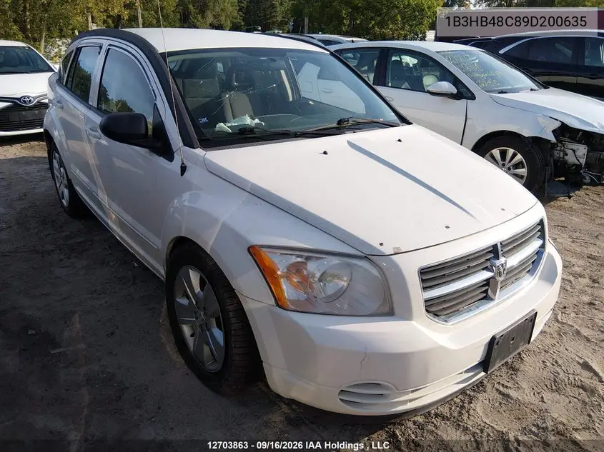 DODGE CALIBER 2009, VIN 1B3HB48C89D200635