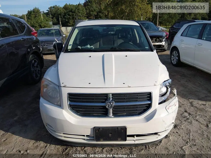 2009 DODGE CALIBER VIN 1B3HB48C89D200635 — фото 10