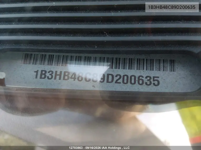 2009 DODGE CALIBER VIN 1B3HB48C89D200635 — фото 16