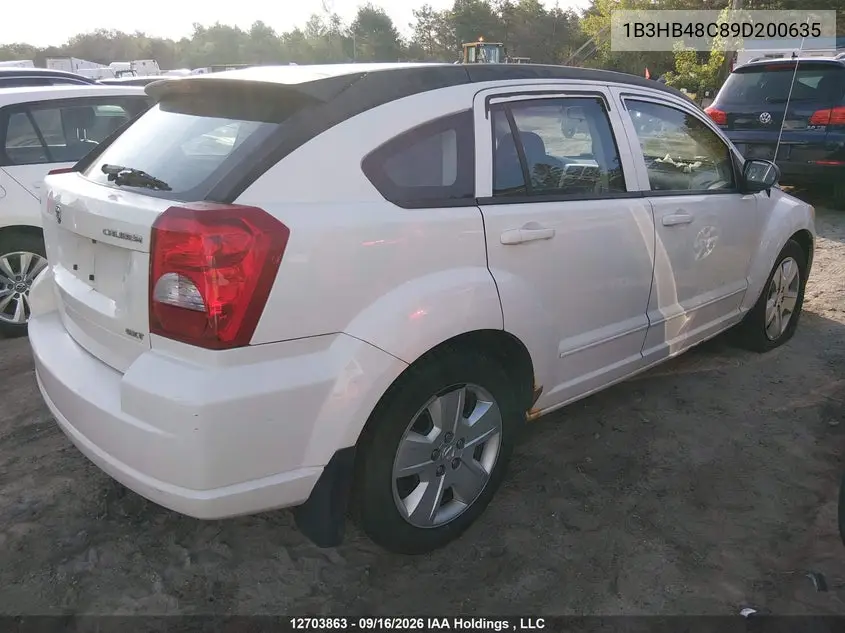 2009 DODGE CALIBER VIN 1B3HB48C89D200635 — фото 4