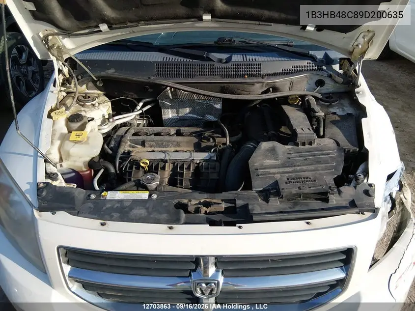 2009 DODGE CALIBER VIN 1B3HB48C89D200635 — фото 9