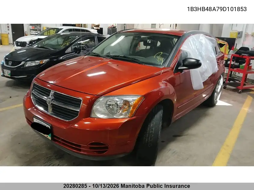 2009 DODGE CALIBER VIN 1B3HB48A79D101853 — фото 2