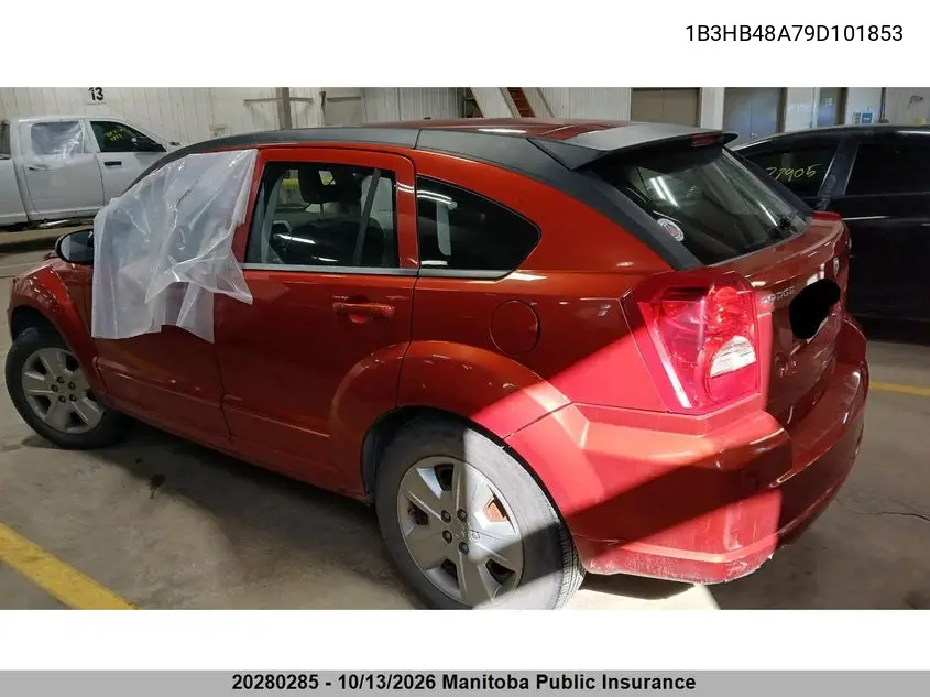 2009 DODGE CALIBER VIN 1B3HB48A79D101853 — фото 3