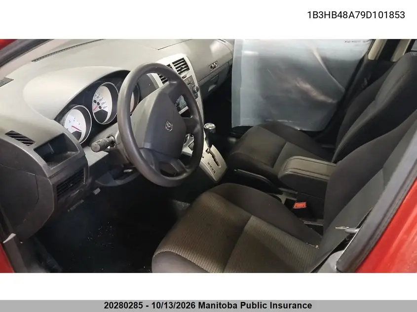 2009 DODGE CALIBER VIN 1B3HB48A79D101853 — фото 5