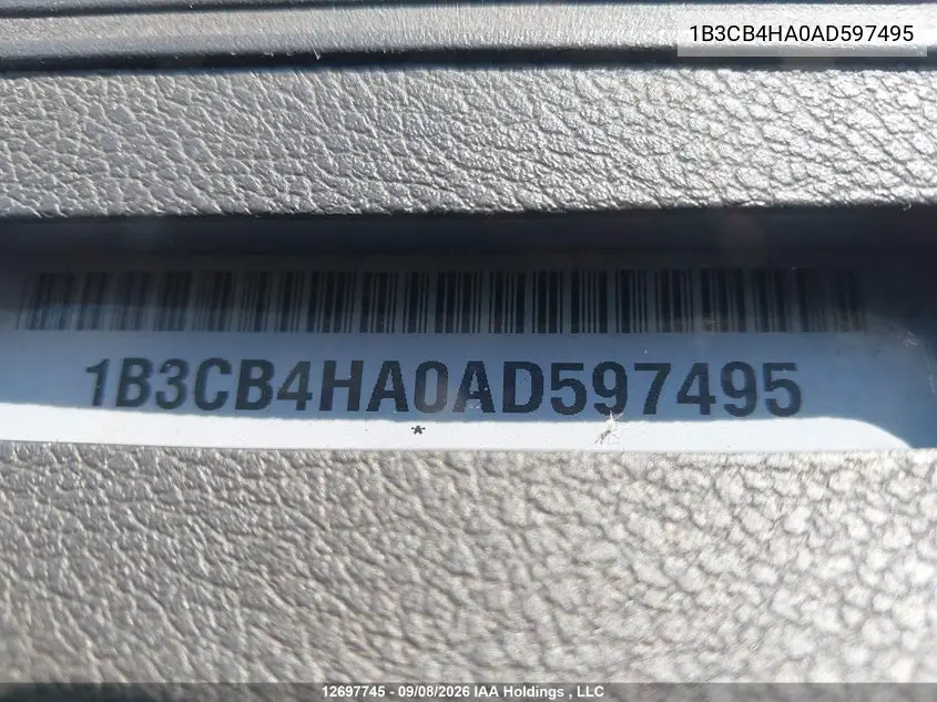 2010 DODGE CALIBER VIN 1B3CB4HA0AD597495 — фото 9