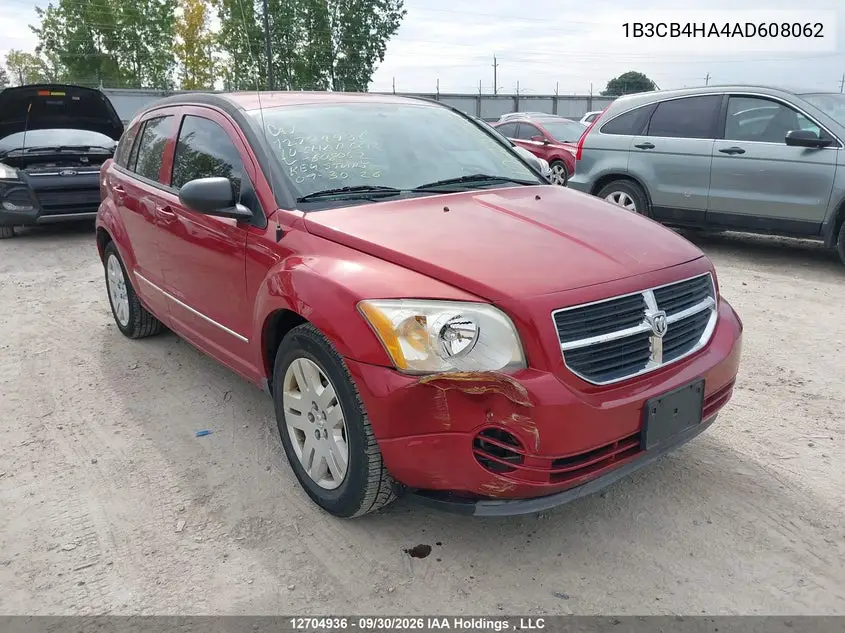 DODGE CALIBER 2010, VIN 1B3CB4HA4AD608062