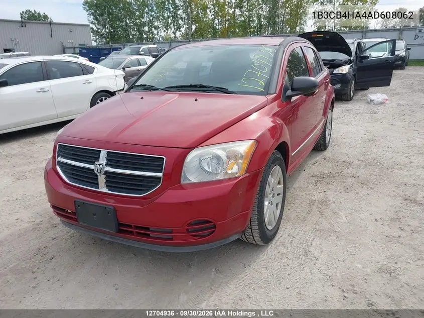 2010 DODGE CALIBER VIN 1B3CB4HA4AD608062 — фото 2