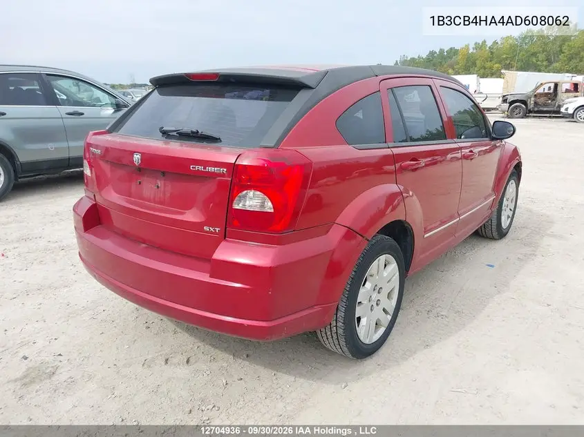 2010 DODGE CALIBER VIN 1B3CB4HA4AD608062 — фото 4