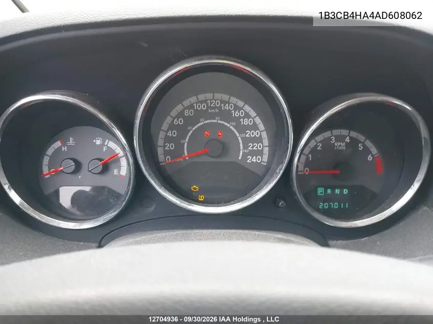 2010 DODGE CALIBER VIN 1B3CB4HA4AD608062 — фото 7