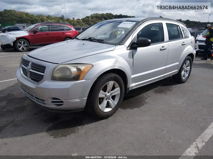 2010 DODGE CALIBER VIN 1B3CB4HA8AD662674 — фото 2