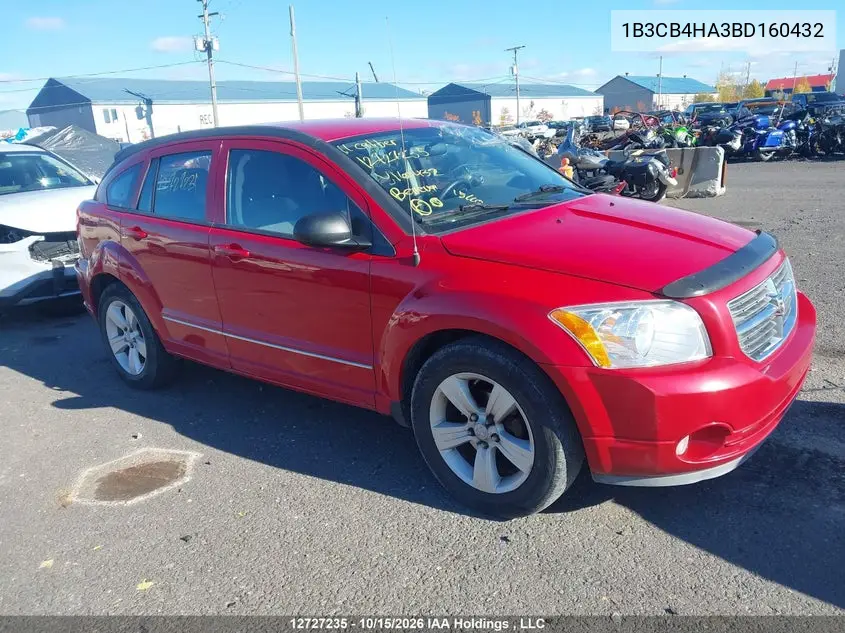 DODGE CALIBER 2011, VIN 1B3CB4HA3BD160432