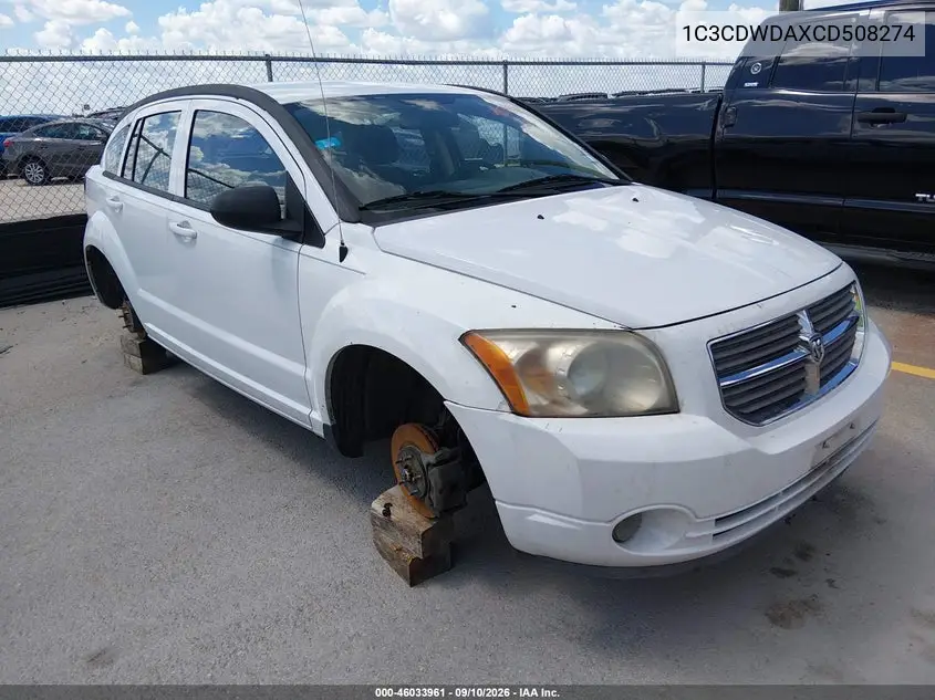 DODGE CALIBER 2012, VIN 1C3CDWDAXCD508274