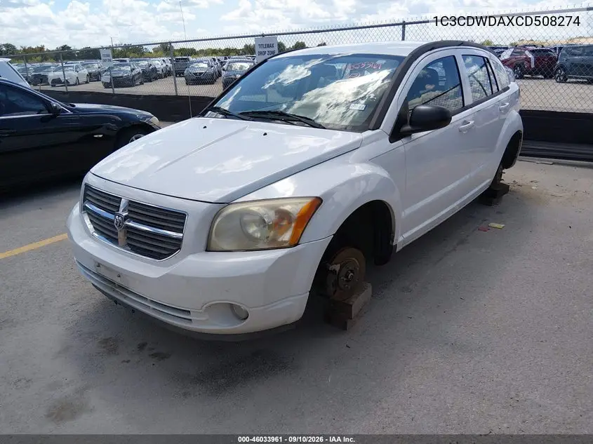 2012 DODGE CALIBER VIN 1C3CDWDAXCD508274 — фото 2