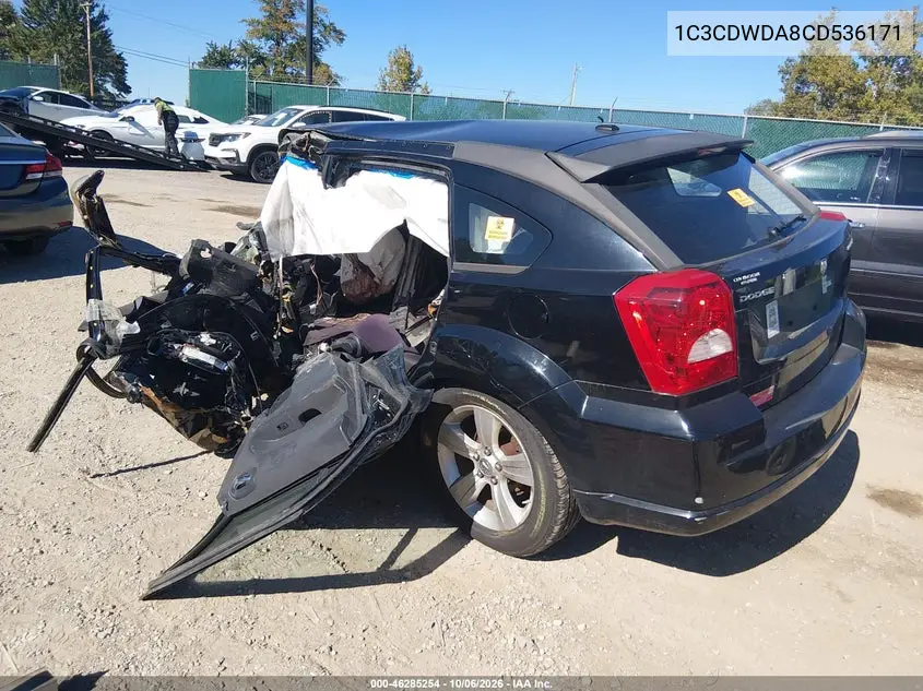 2012 DODGE CALIBER VIN 1C3CDWDA8CD536171 — фото 3