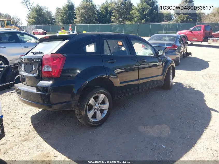 2012 DODGE CALIBER VIN 1C3CDWDA8CD536171 — фото 4