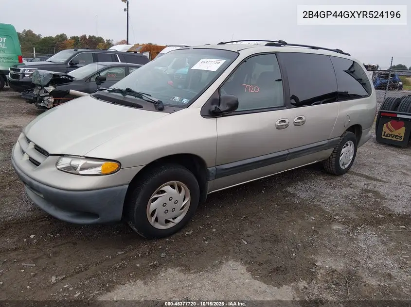 2000 DODGE CARAVAN VIN 2B4GP44GXYR524196 — фото 2