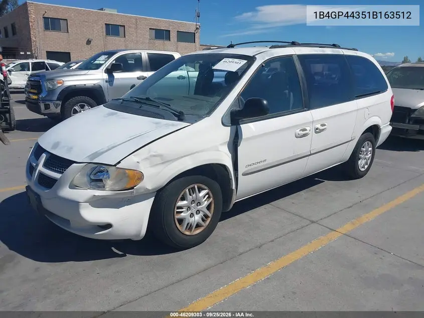 2001 DODGE CARAVAN VIN 1B4GP44351B163512 — фото 2