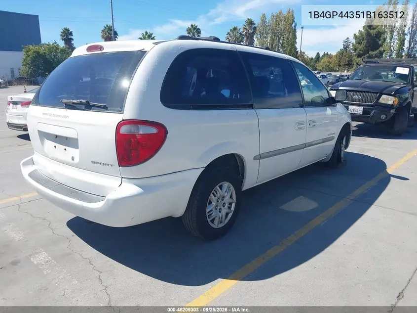 2001 DODGE CARAVAN VIN 1B4GP44351B163512 — фото 4