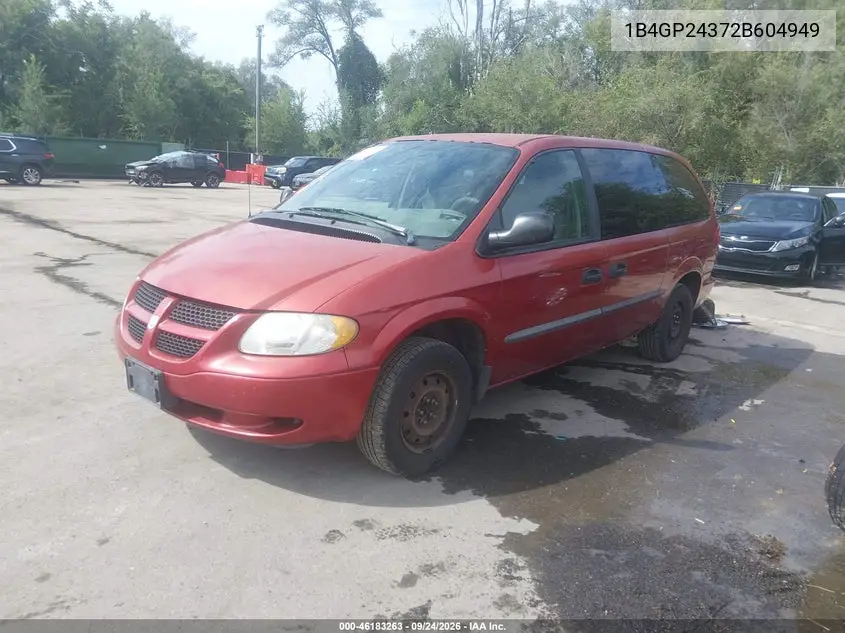 2002 DODGE CARAVAN VIN 1B4GP24372B604949 — фото 2